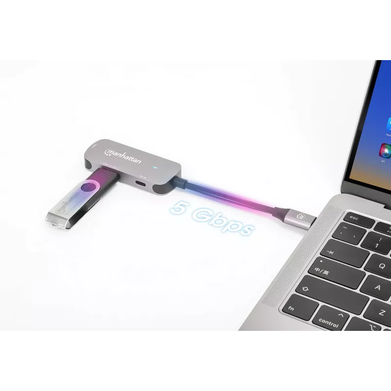 Manhattan USB-C Doks/Hubs HDMI USB-A USB-C 100W Power Delivery 4K 60Hz (190299)