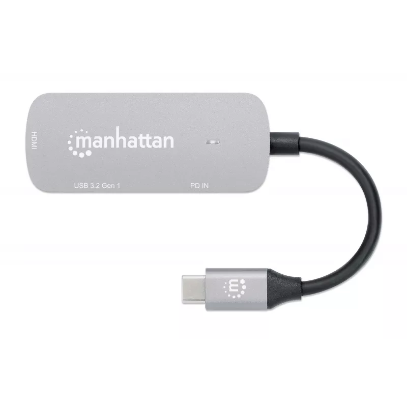Manhattan USB-C Doks/Hubs HDMI USB-A USB-C 100W Power Delivery 4K 60Hz (190299)