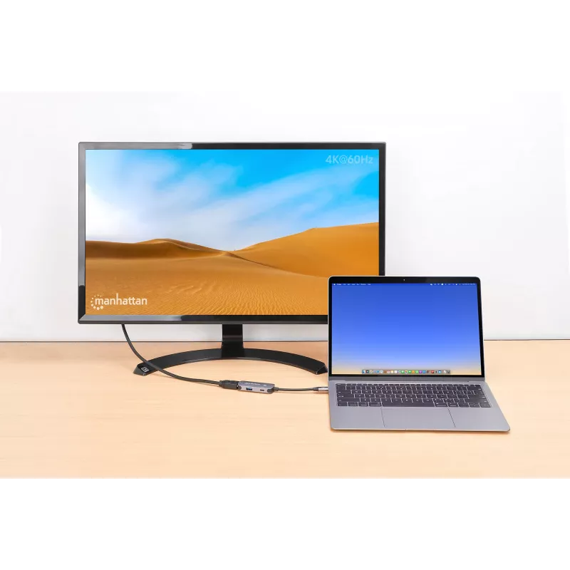 Manhattan USB-C Doks/Hubs HDMI USB-A USB-C 100W Power Delivery 4K 60Hz (190299)