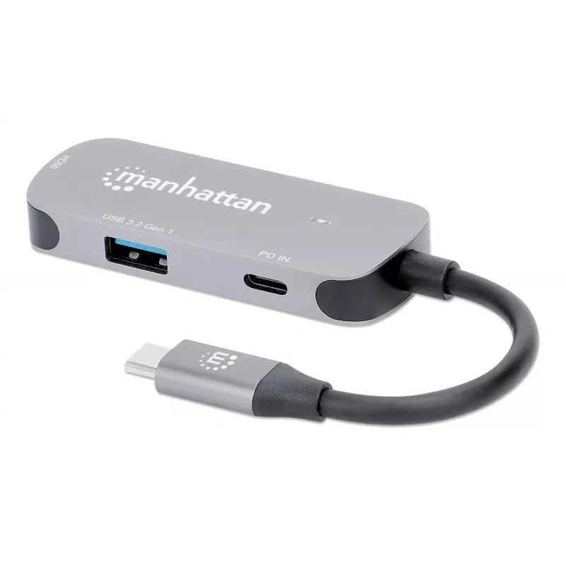 Manhattan USB-C Doks/Hubs HDMI USB-A USB-C 100W Power Delivery 4K 60Hz (190299)