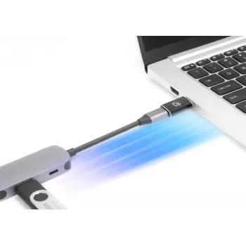 Manhattan USB-C uz USB-A adapteris, sievišķais uz vīrišķo, 10 Gbps (USB 3.2 Gen2), melns, mūža garantija