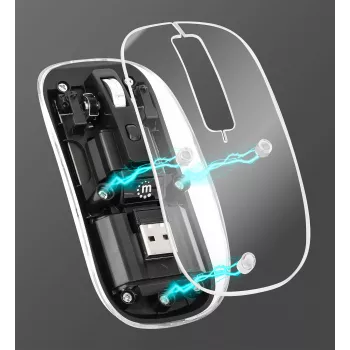Bezvadu pele Manhattan Transparent Rechargeable USB