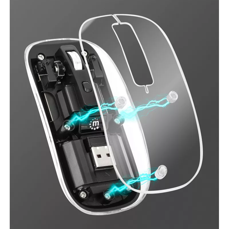 Bezvadu pele Manhattan Transparent Rechargeable USB