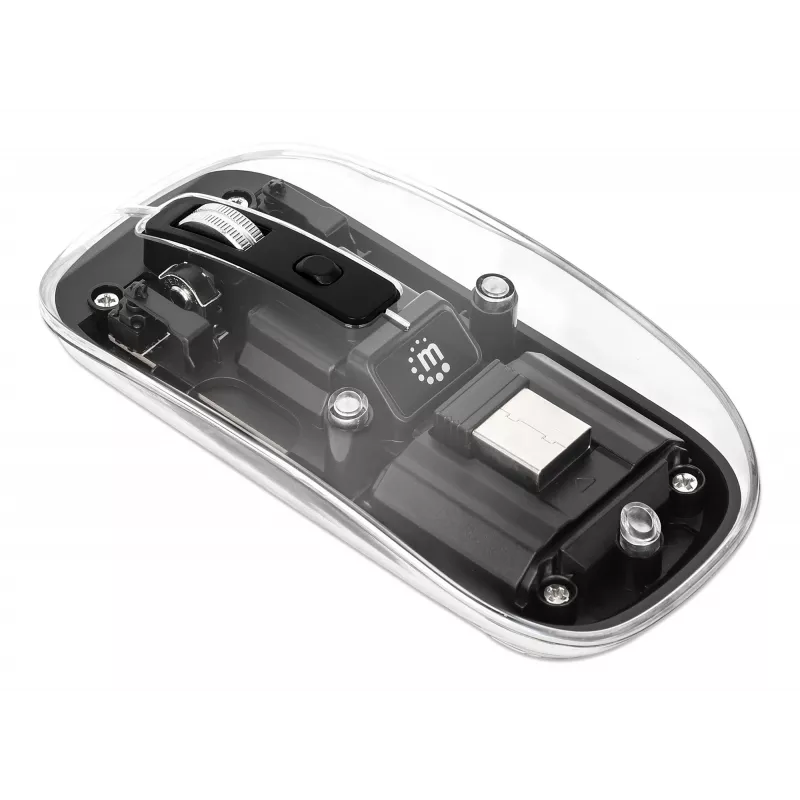 Bezvadu pele Manhattan Transparent Rechargeable USB