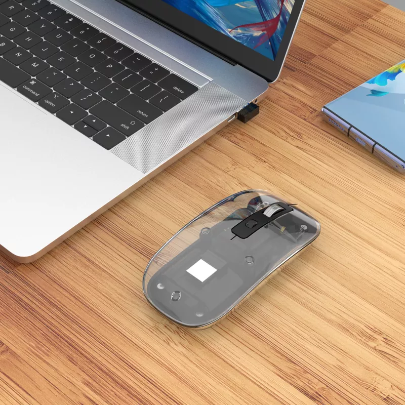 Bezvadu pele Manhattan Transparent Rechargeable USB