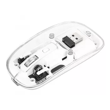 Manhattan caurspīdīga bezvadu uzlādējama pele USB
