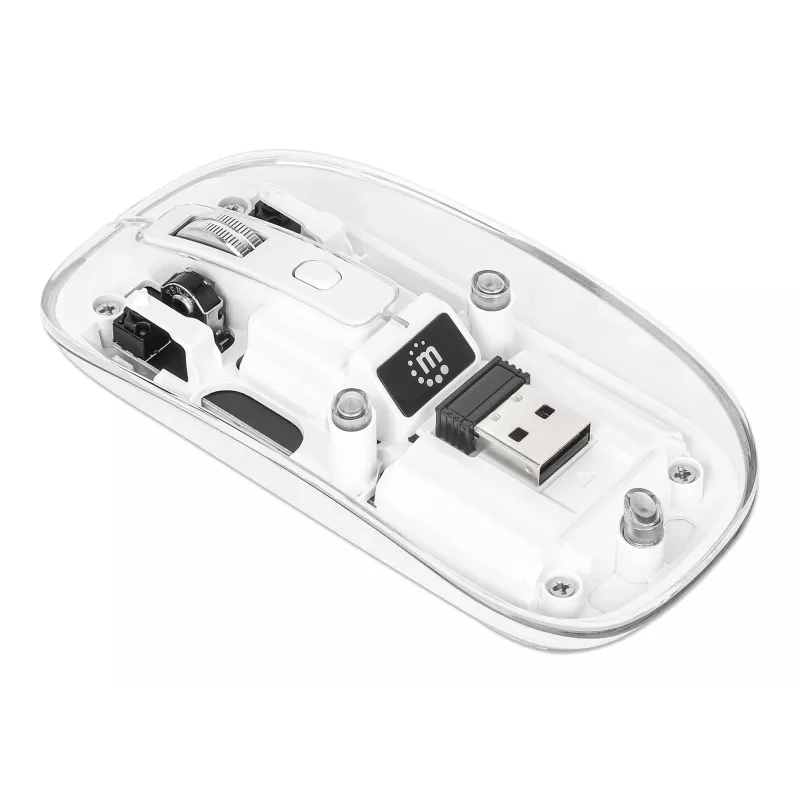 Manhattan caurspīdīga bezvadu uzlādējama pele USB