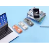Manhattan caurspīdīga bezvadu uzlādējama pele USB