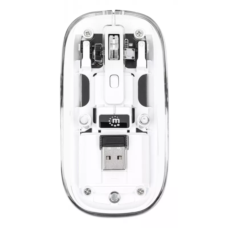 Manhattan caurspīdīga bezvadu uzlādējama pele USB