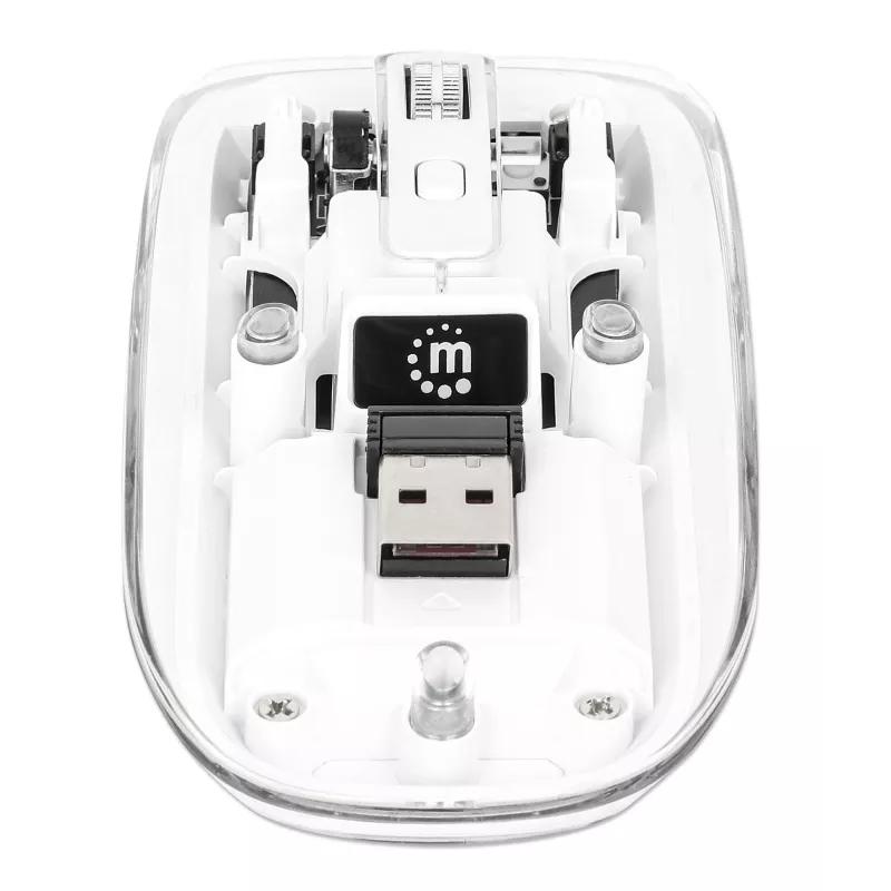 Manhattan caurspīdīga bezvadu uzlādējama pele USB