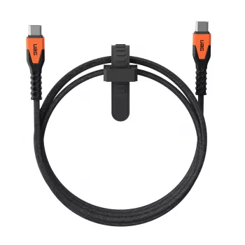 USB-C uz USB-C strāvas kabelis Eaton 1.5 m — Kevlar serde, USB 2.0, Melns/Orangžs