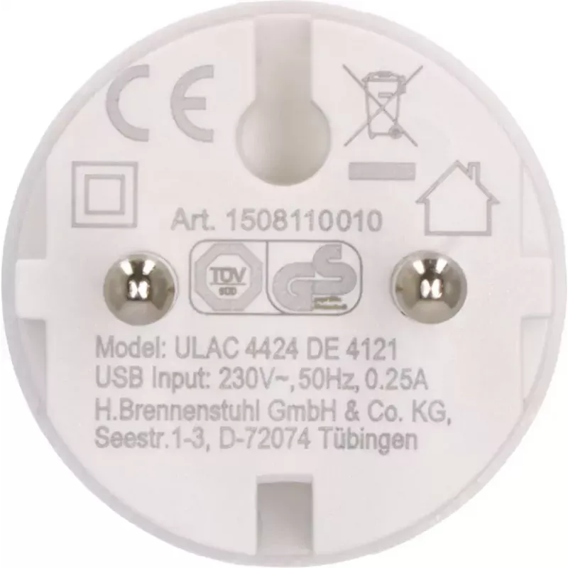 Strāvas adapteris ar spraudni Type F / Type C Brennenstuhl 1508110010 2.4A USB