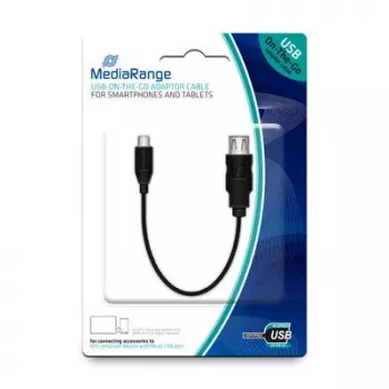 USB kabelis MediaRange MRCS168 0.2m Micro-USB B USB A Melns