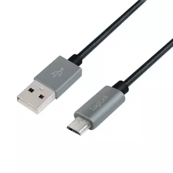 USB kabelis LogiLink CU0132 1m USB A — Micro-USB A Pelēks
