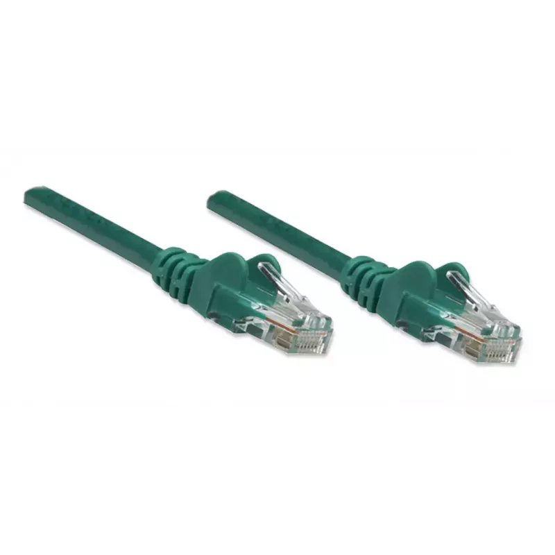 Intellinet tīkla vads Cat5e, 0,5 m, zaļš, CCA, U/UTP, PVC, RJ45, zeltīti kontakti, aizsargāts, mūža garantija
