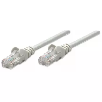 Intellinet tīkla vads, Cat5e, 2m, Pelēks, CCA, U/UTP, PVC, RJ45, Apzeltīti kontakti, Aizsargvāciņš, Mūža garantija