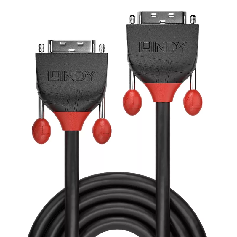Lindy 1m DVI-D Single Link kabelis, Black Line