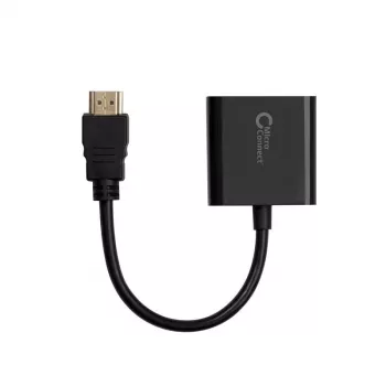Microconnect HDMVGA1B video kabeļa adapteris 0,15 m HDMI A tipa (standarta) uz VGA (D-Sub) melns