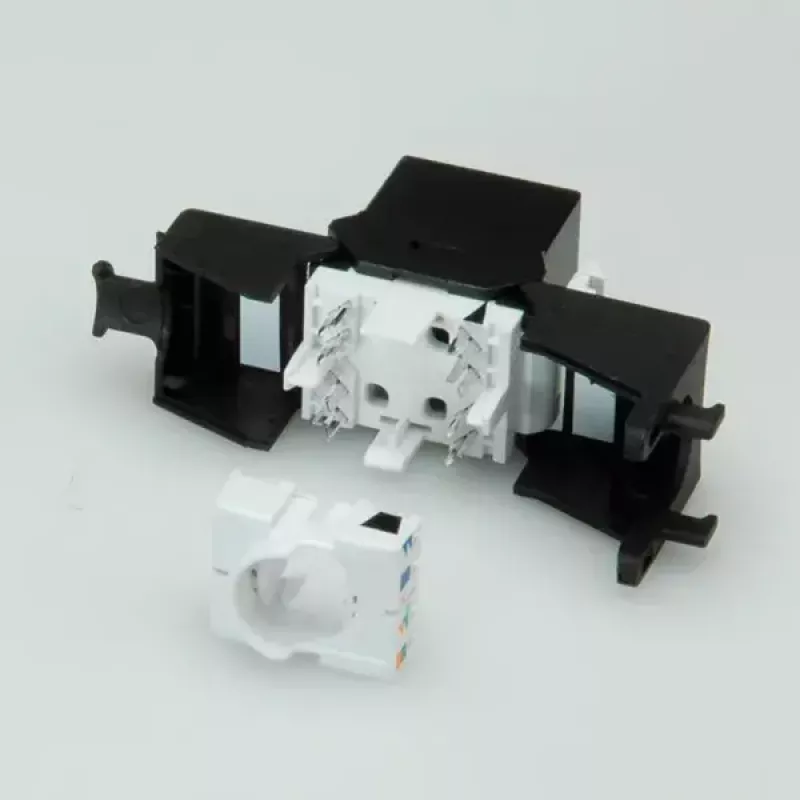 Keystone Jack ROLINE Cat.6a RJ-45 neekranēts bezinstrumentu SLIM melns