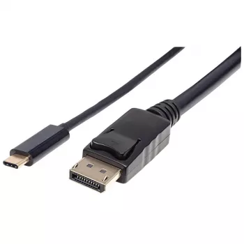 Manhattan USB-C uz DisplayPort kabelis, 4K@60Hz, 2m, vīrietis-vīrietis, melns, nav divvirzienu, trīs gadu garantija, ekvivalents CDP2DP2MBD