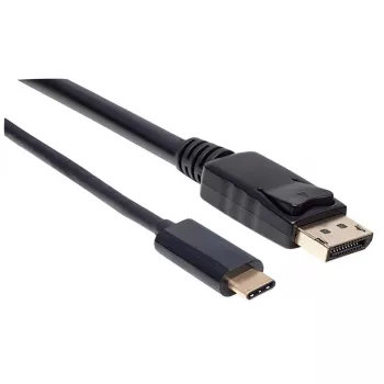 Manhattan USB-C uz DisplayPort kabelis, 4K@60Hz, 2m, vīrietis-vīrietis, melns, nav divvirzienu, trīs gadu garantija, ekvivalents CDP2DP2MBD