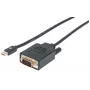 Manhattan Mini DisplayPort 1.2a uz VGA kabelis, 1080@60Hz, aktīvs, 1.8m, vīrietis-vīrietis, melns, polietilēna maisiņš