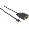 Manhattan Mini DisplayPort 1.2a uz VGA kabelis, 1080@60Hz, aktīvs, 1.8m, vīrietis-vīrietis, melns, polietilēna maisiņš