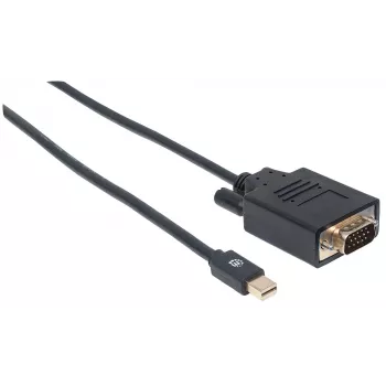 Manhattan Mini DisplayPort 1.2a uz VGA kabelis, 1080@60Hz, aktīvs, 1.8m, vīrietis-vīrietis, melns, polietilēna maisiņš