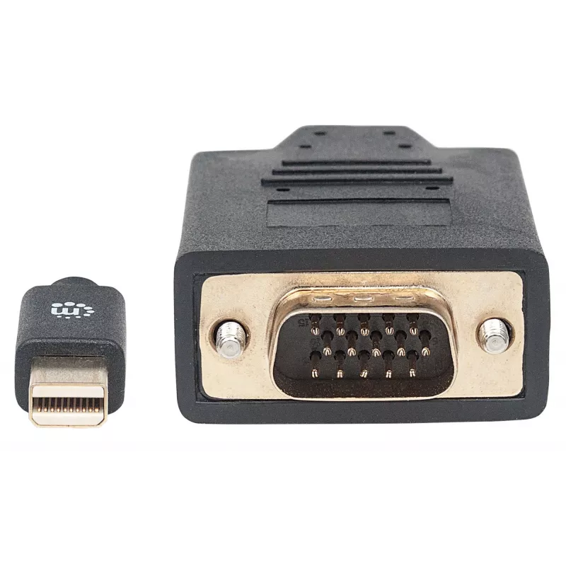 Manhattan Mini DisplayPort 1.2a uz VGA kabelis, 1080@60Hz, aktīvs, 1.8m, vīrietis-vīrietis, melns, polietilēna maisiņš
