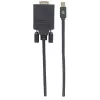 Manhattan Mini DisplayPort 1.2a uz VGA kabelis, 1080@60Hz, aktīvs, 1.8m, vīrietis-vīrietis, melns, polietilēna maisiņš