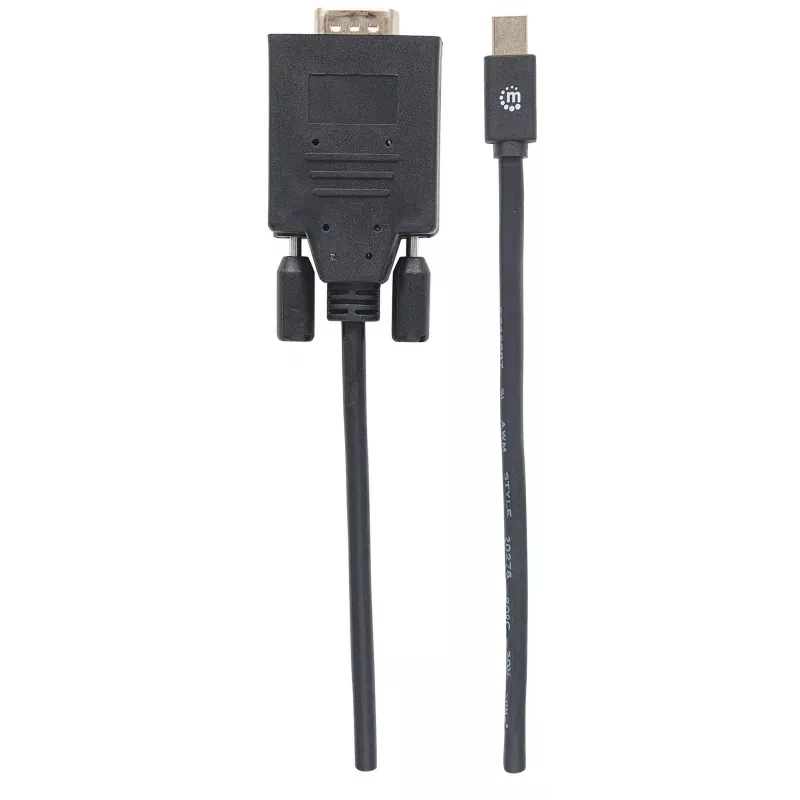 Manhattan Mini DisplayPort 1.2a uz VGA kabelis, 1080@60Hz, aktīvs, 1.8m, vīrietis-vīrietis, melns, polietilēna maisiņš
