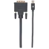 Manhattan Mini DisplayPort 1.2a uz DVI-D 24+1 kabelis, 1080p@60Hz, 1,8m, vīrietis-vīrietis, saderīgs ar DVI-D, melns, mūža garantija