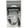 Manhattan USB-A uz USB-B kabelis, 0.5 m, vīrietis-vīrietis, 480 Mbps (USB 2.0), melns, mūža garantija