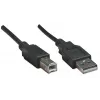 Manhattan USB-A uz USB-B kabelis, 0.5 m, vīrietis-vīrietis, 480 Mbps (USB 2.0), melns, mūža garantija