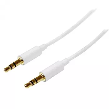StarTech.com 1m Balts Plāns 3.5mm Stereo Audio Kabelis - Vīrietis uz Vīrieti