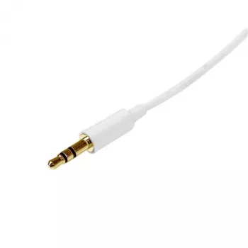 StarTech.com 1m Balts Plāns 3.5mm Stereo Audio Kabelis - Vīrietis uz Vīrieti