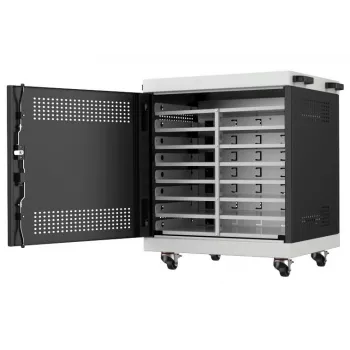 Lanview LVR14U6555BL - 14U skapītis klēpjdatoru uzglabāšanai un uzlādei, 19 inch statīvam