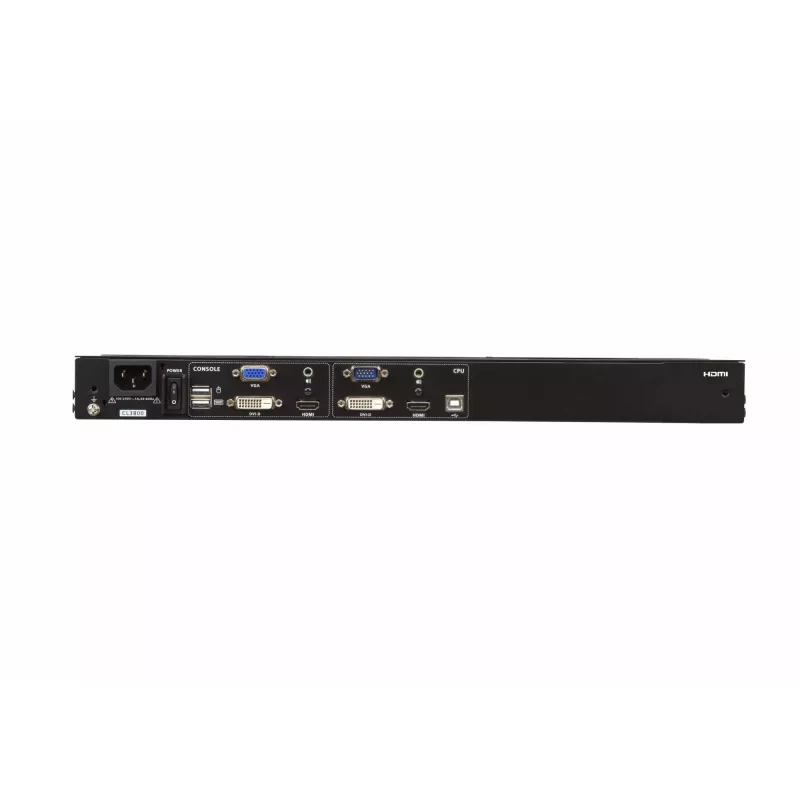 ATEN CL3800NW konsoles plaukts 47 cm (18.5 collu) 1920 x 1080 pikseļi Metāls, Plastmasa Melns 1U