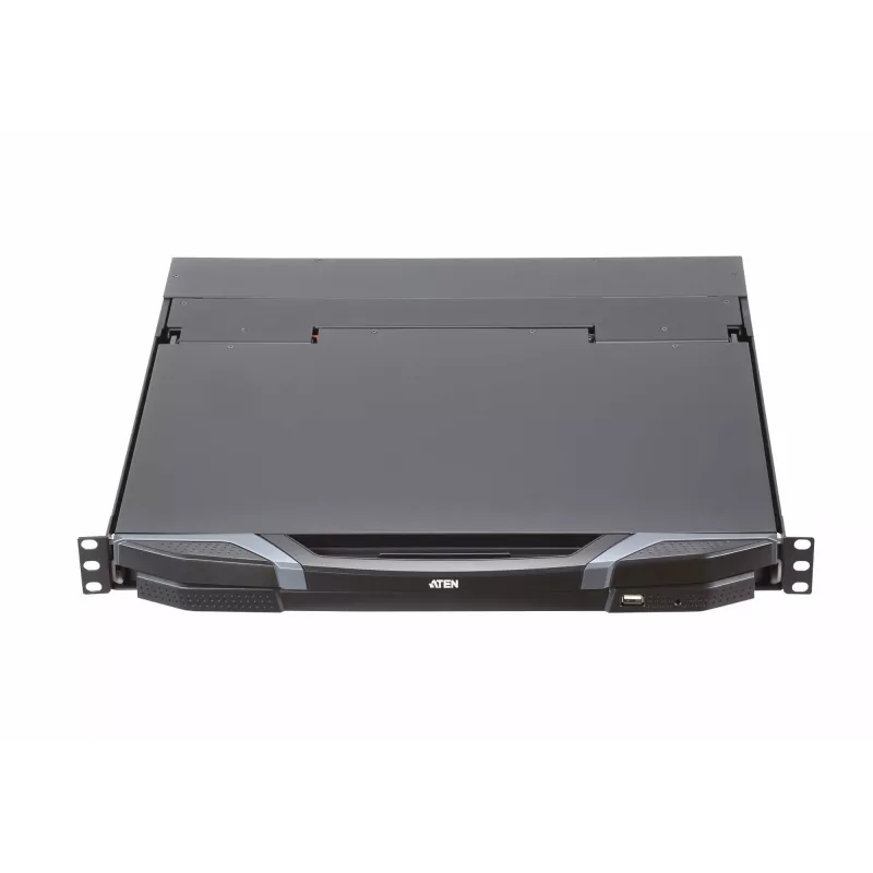 ATEN CL3800NW konsoles plaukts 47 cm (18.5 collu) 1920 x 1080 pikseļi Metāls, Plastmasa Melns 1U