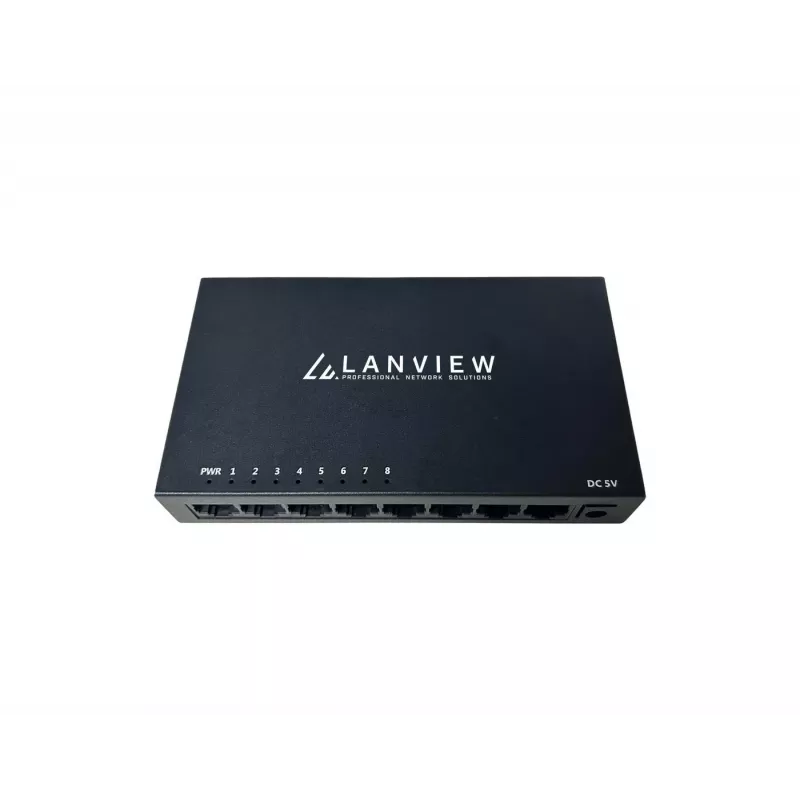 Nepārvaldāms slēdzis Lanview LVN-DESK-8PORT-1G — 8 portu Gigabit Ethernet galda slēdzis