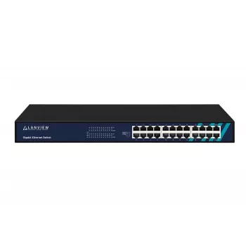 Nepārvaldāms slēdzis Lanview LVN-1UMOUNT-24PORT-1G 24-portu Gigabit Ethernet slēdzis, 1U stiprinājums