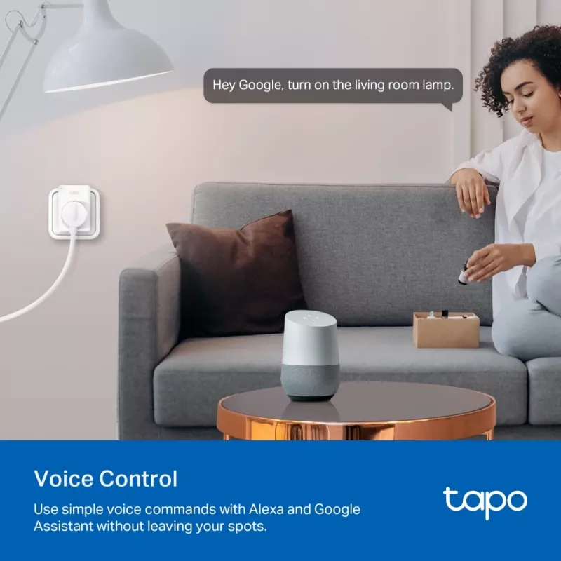 TP-Link Tapo P110 mini viedkontaktligzda ar Wi-Fi, enerģijas patēriņa kontrole (2 gab.)