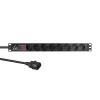 Lanview 19 collu Rack Barošanas Sloksne 1U 10A, 8x Schuko (LVR-2MSCH-SCH-C13-8)