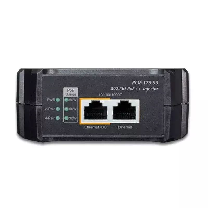 PLANET POE-175-95 Gigabit 802.3bt PoE++ injektors, 95 W, melns