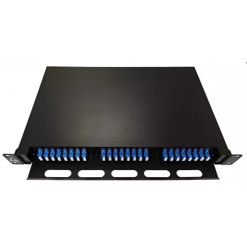 Lanview LVO-101020 šķiedru optikas bīdāmais panelis ODF, LC SM OS2, 48 kodoli, 1U
