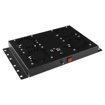 Racka piederums Lanview RAF120BL-UK 1U 4 ventilatori Melns