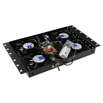 Racka piederums Lanview RAF120BL-UK 1U 4 ventilatori Melns