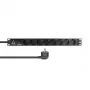 Lanview LVR-3MSCH-SPD-SCH8 strāvas sadalītājs (PDU) 8 AC kontaktligzdas 1U Melns
