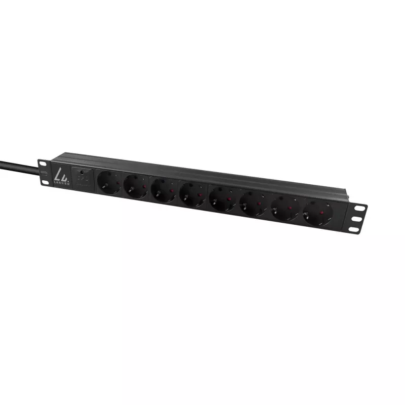 Lanview LVR-3MSCH-SPD-SCH8 strāvas sadalītājs (PDU) 8 AC kontaktligzdas 1U Melns
