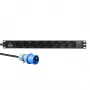 Lanview LVR-3MIEC-LIC-SCH8 strāvas sadalītājs (PDU) 8 AC kontaktligzdas 1U Melns